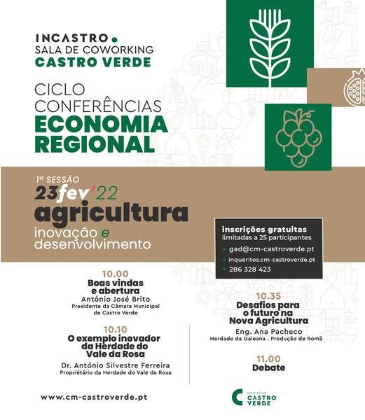 Conferência “Agricultura: Inovação e Desenvolvimento” hoje em Castro Verde