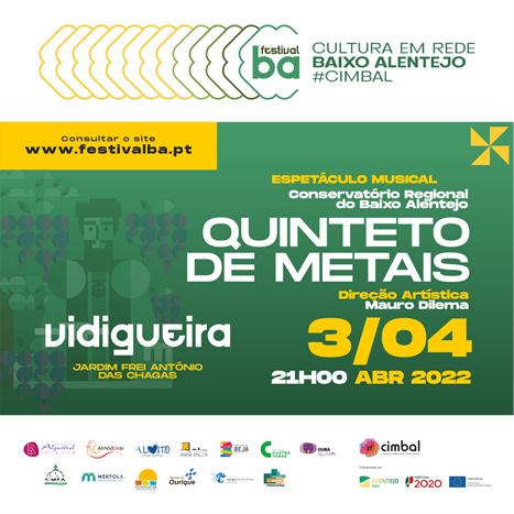 Vidigueira acolhe espetáculo musical pelo Quinteto de Metais este domingo