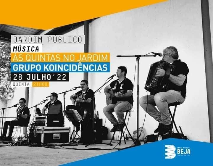 Grupo “Koincidências” atua esta noite no Jardim Público de Beja