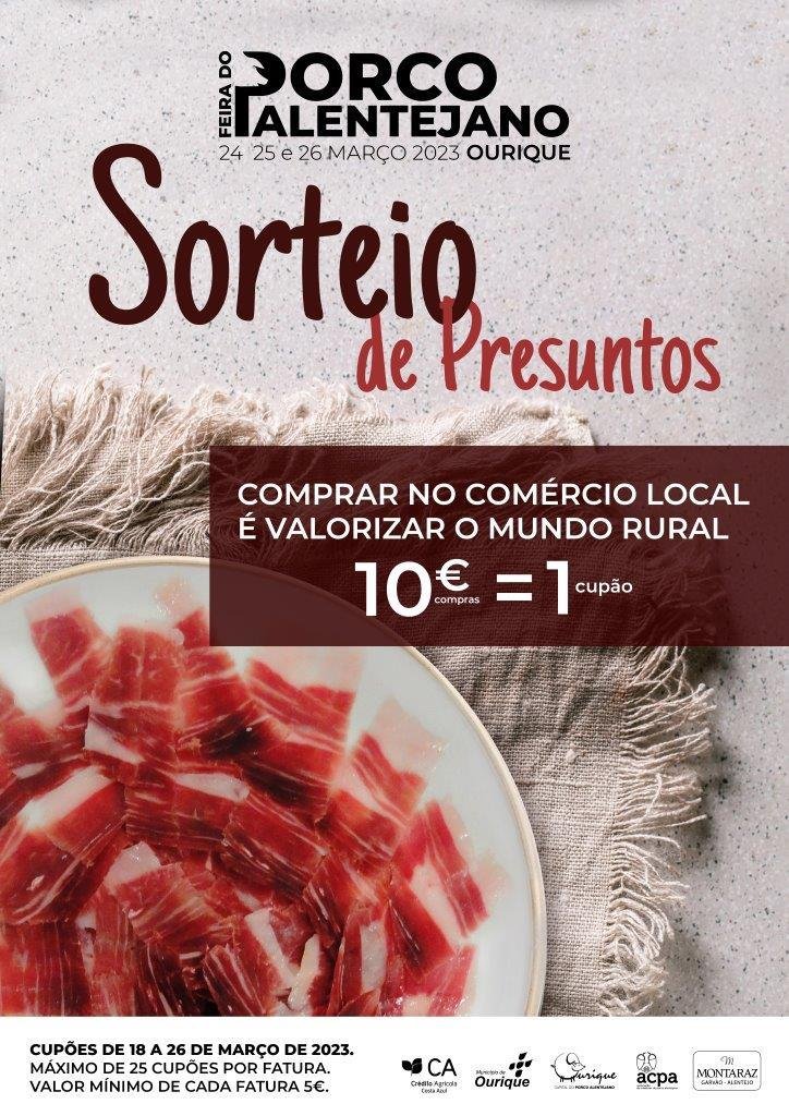 Ourique: Feira do Porco Alentejano promove Sorteio de Presuntos