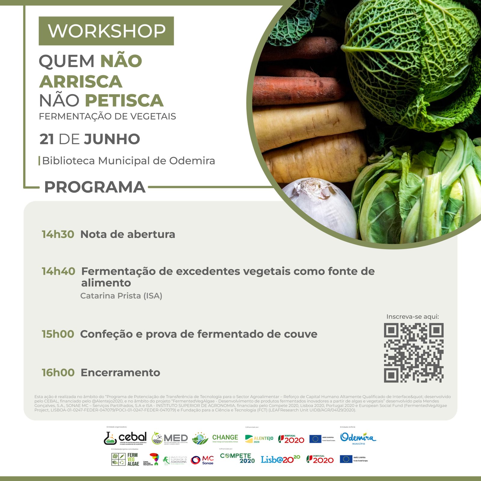 CEBAL promove Workshop “Quem não Arrisca não Petisca: Fermentação de Vegetais” em Odemira