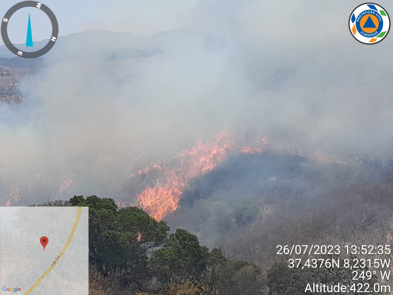Arderam 175 hectares e 20 colmeias ficaram destruídas pelo incêndio de Almodôvar