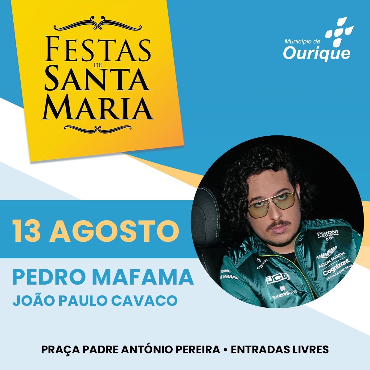 Ourique: Pedro Mafama atua nas Festas de Santa Maria no dia 13 de agosto