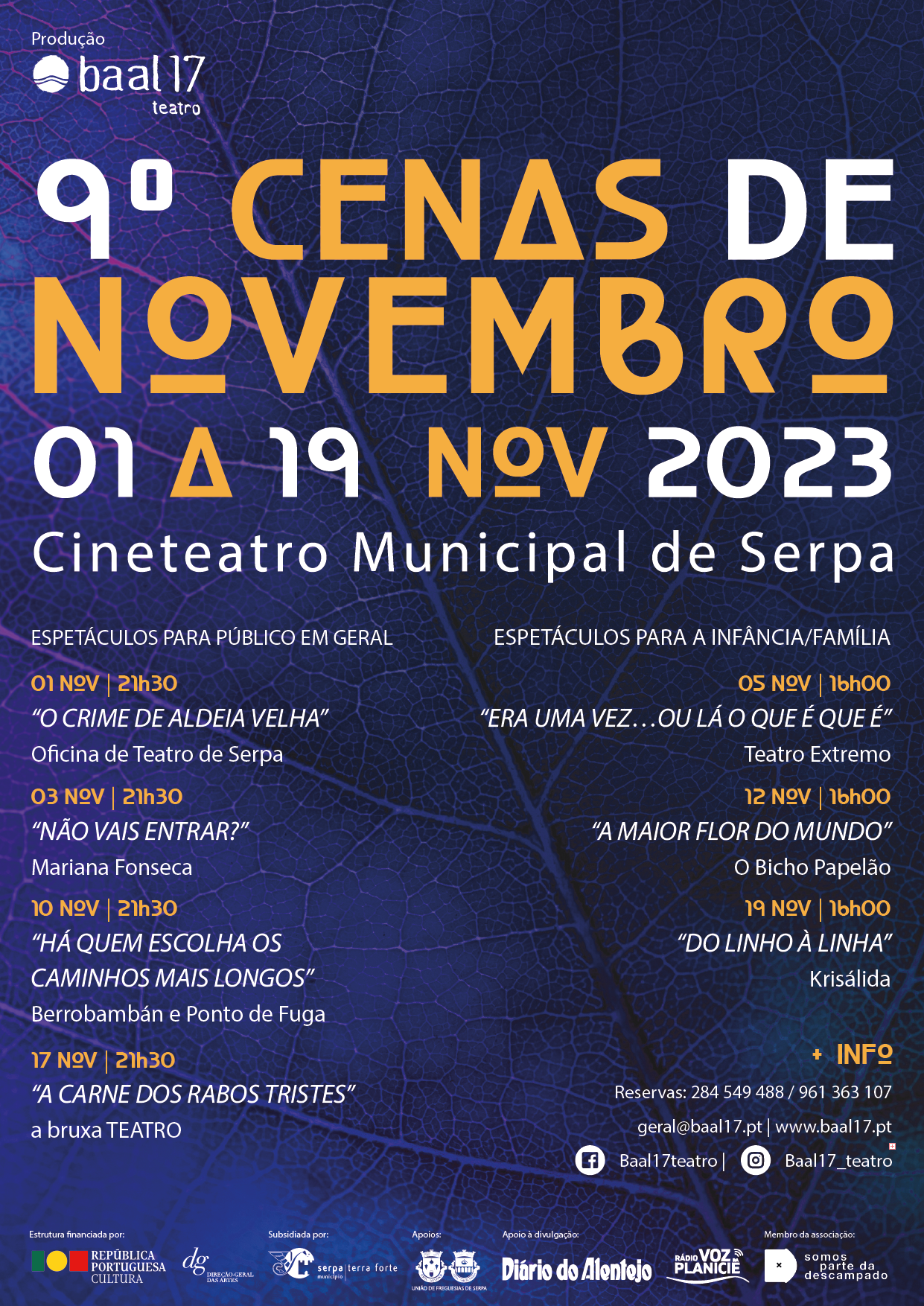 Teatro: Baal17 promove o 9º Cenas de Novembro em Serpa