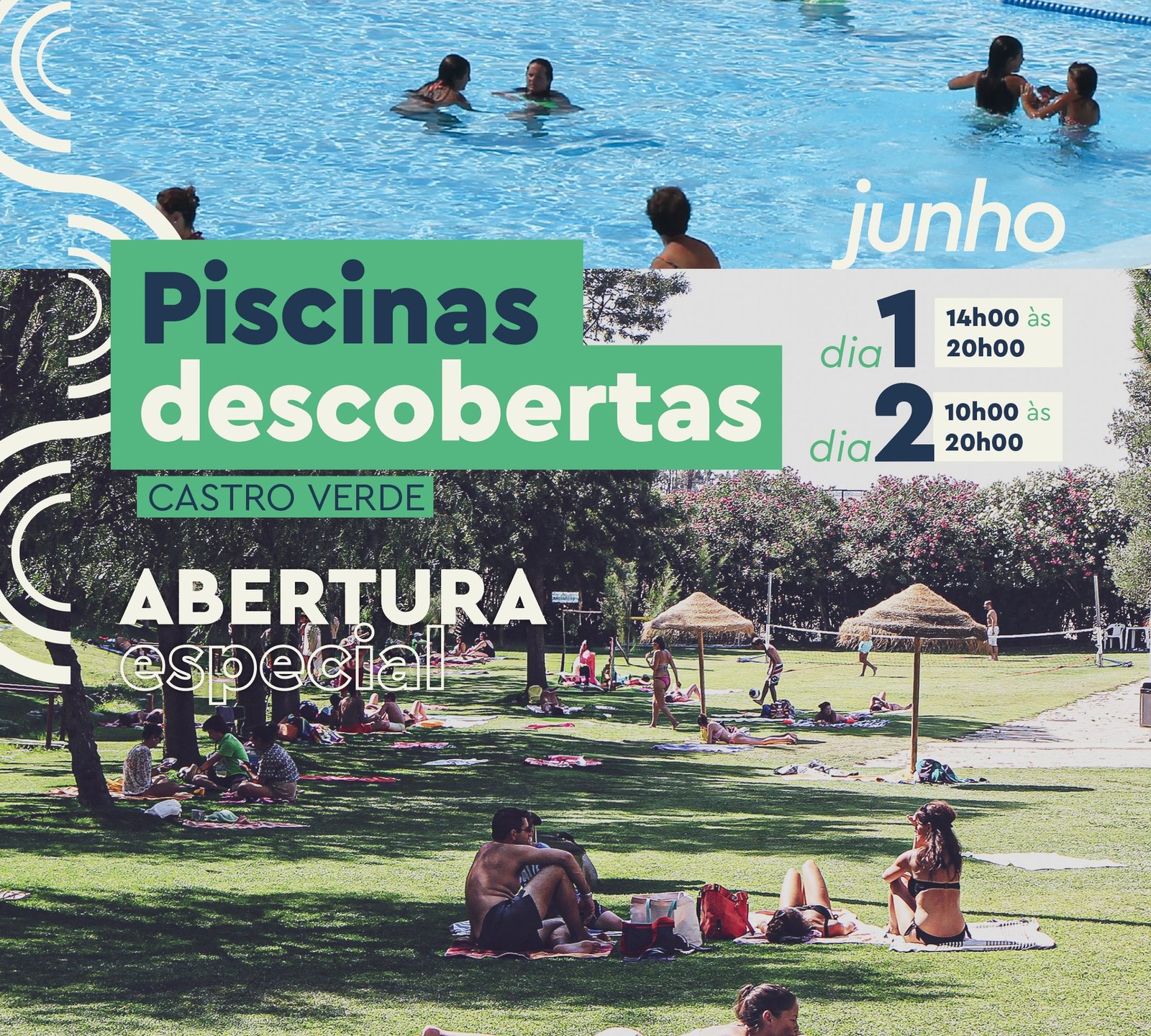 Piscina de Castro Verde está a funcionar das 10h às 20 horas neste domingo