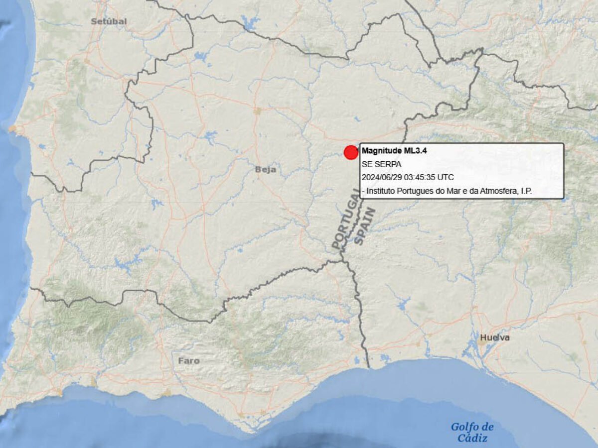 Sismo de magnitude 3.4 foi registado em Serpa na última madrugada