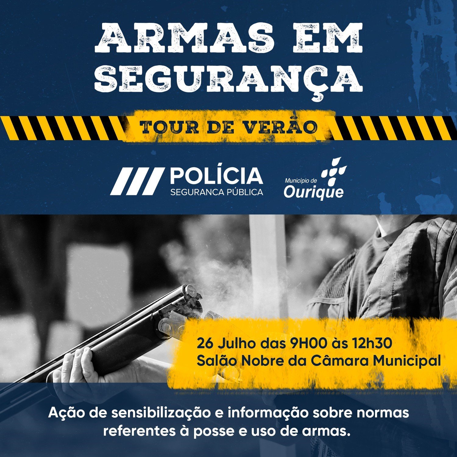 PSP de Beja realiza ação de sensibilização sobre uso e porte de armas em Ourique