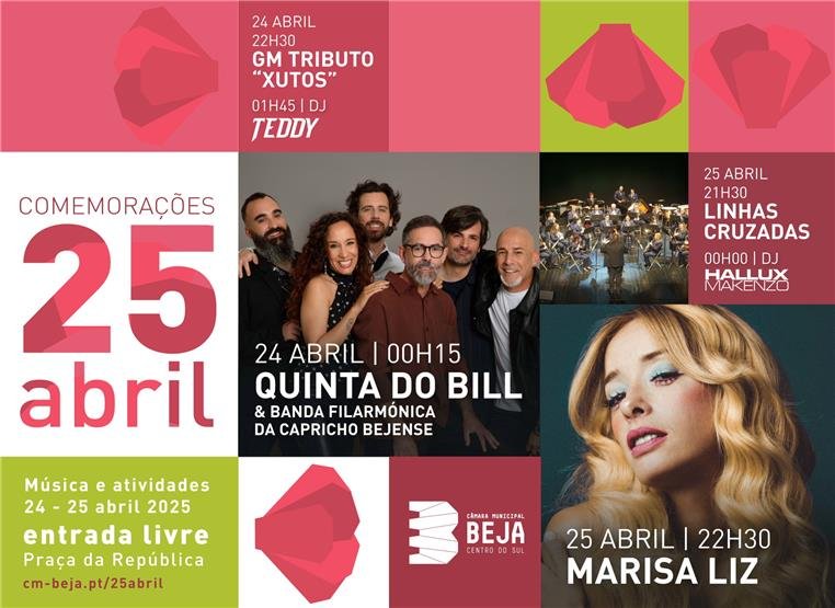 Beja celebra o 25 de abril com Quinta do Bill e Marisa Liz