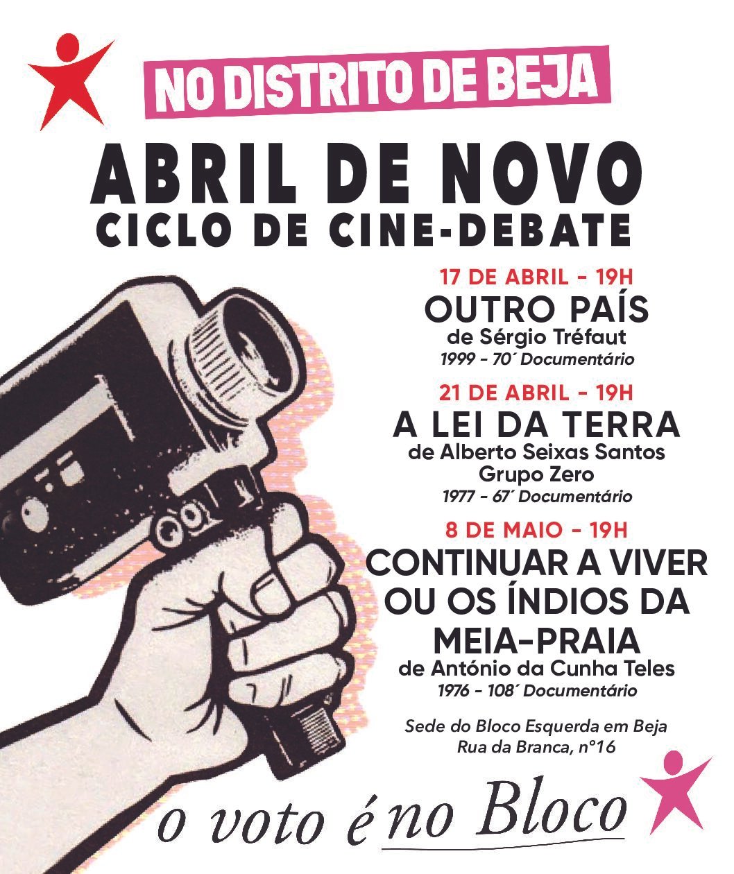 Bloco de Esquerda em Beja promove Ciclo de Cine-Debates “Abril de Novo”