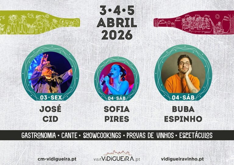 Vidigueira hoje dá início ao Vidigueira Vinho 2026 com música, gastronomia e enoturismo