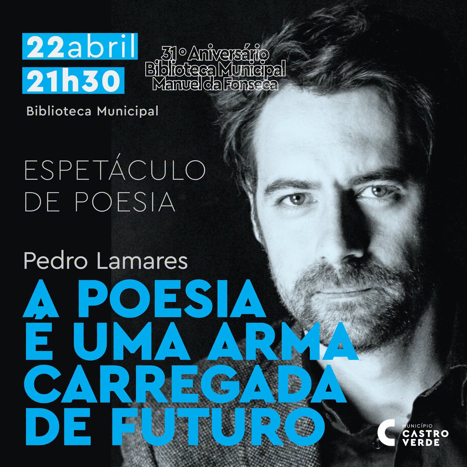 Pedro Lamares apresenta recital de poesia em Castro Verde