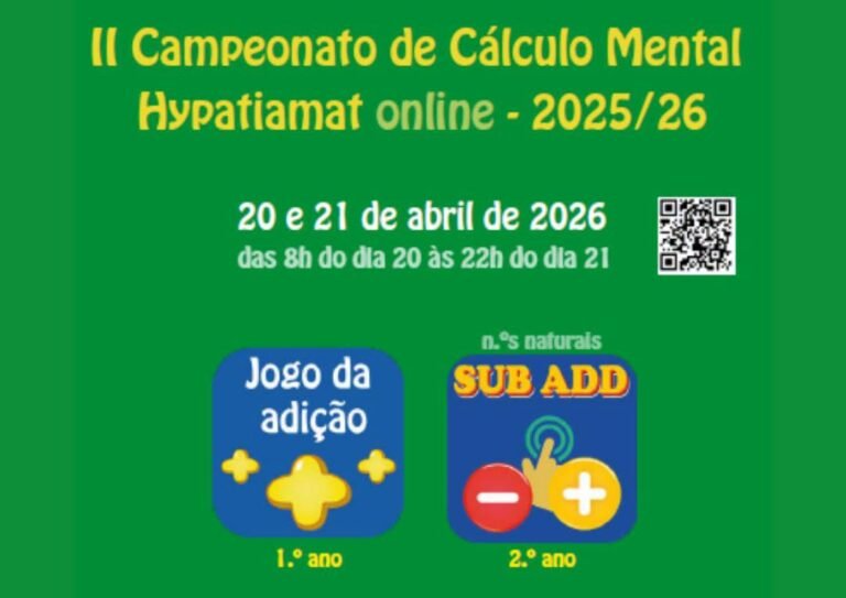 Campeonato Nacional de Cálculo Mental Hypatiamat Online regressa para a 2.ª edição