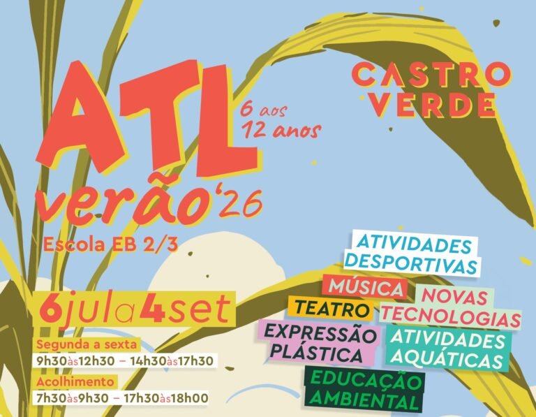 Câmara Municipal de Castro Verde abre inscrições para ATL de Verão 2026