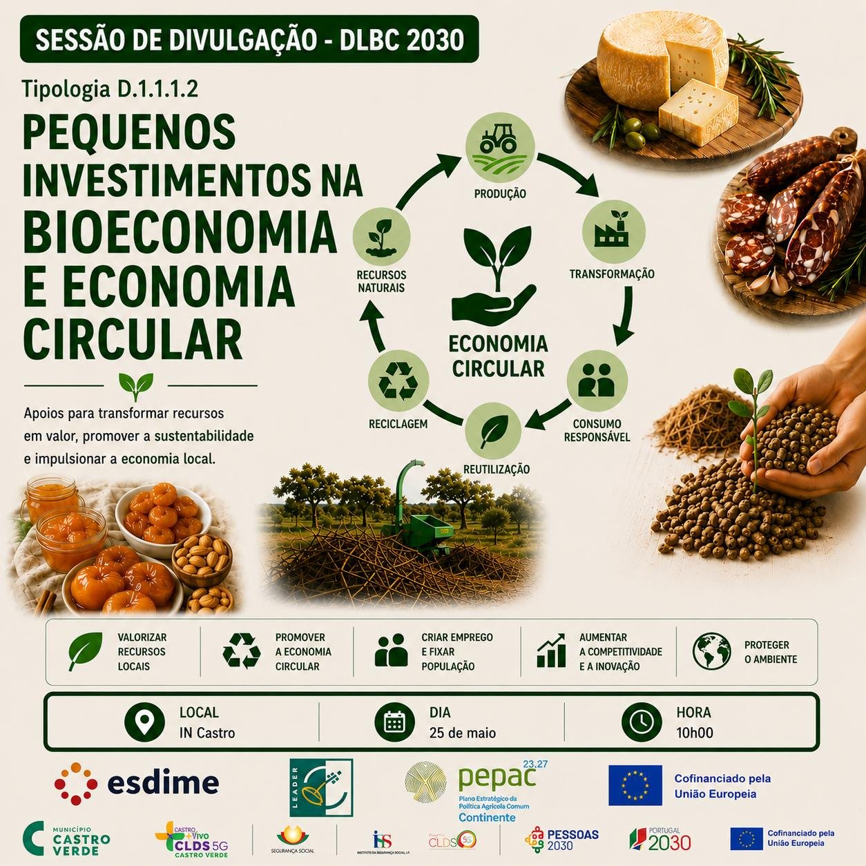 Castro Verde acolhe sessão sobre apoios a pequenos investimentos na bioeconomia e economia circular