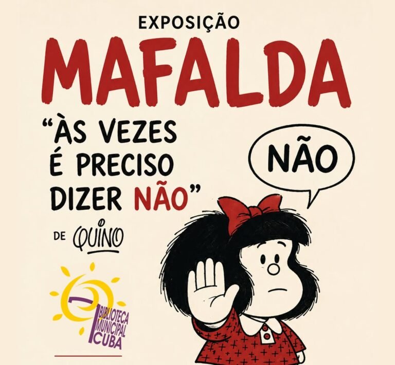 Biblioteca Municipal de Cuba recebe exposição dedicada à Mafalda