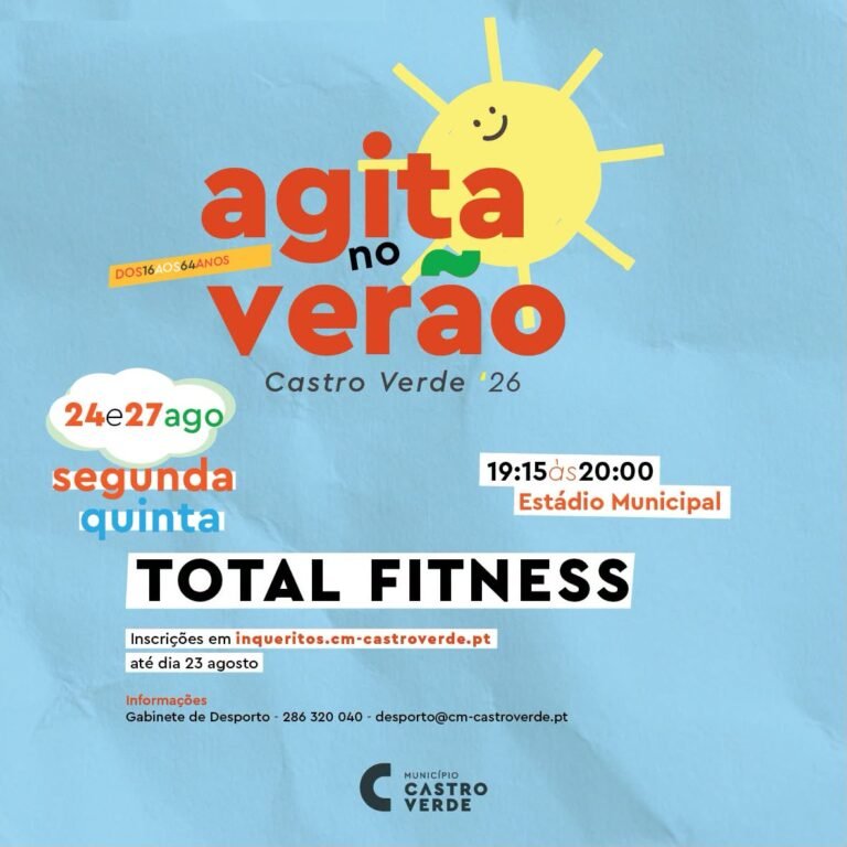 Agita no Verão: Castro Verde promove aulas de Total Fitness