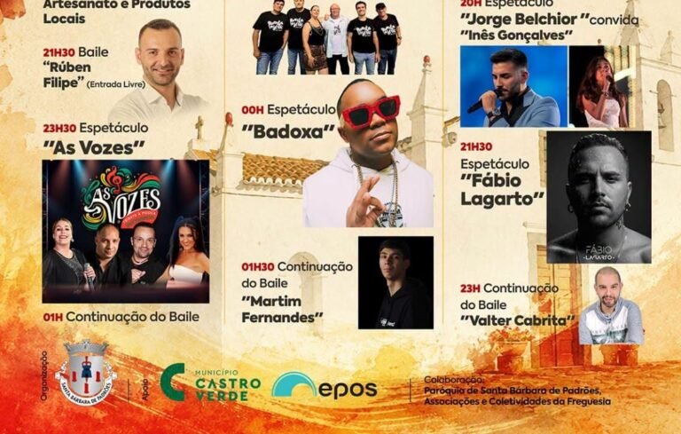 Festas de Santa Bárbara de Padrões: Sábado de festa promete animação com Badoxa
