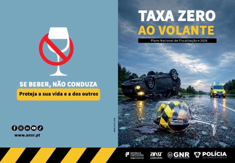 “Taxa Zero ao Volante”: campanha de segurança rodoviária arranca a 18 de agosto