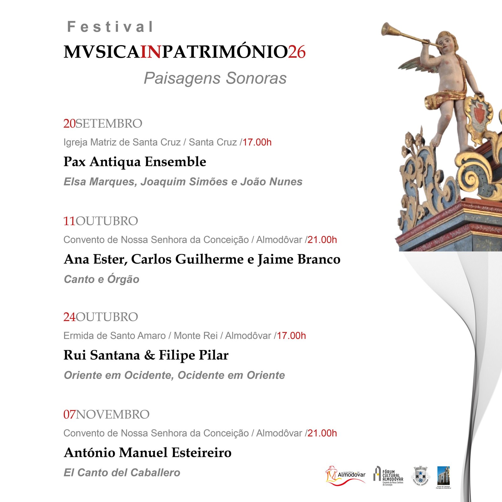 Festival MVSICA IN PATRIMÓNIO’26 leva música a espaços históricos de Almodôvar
