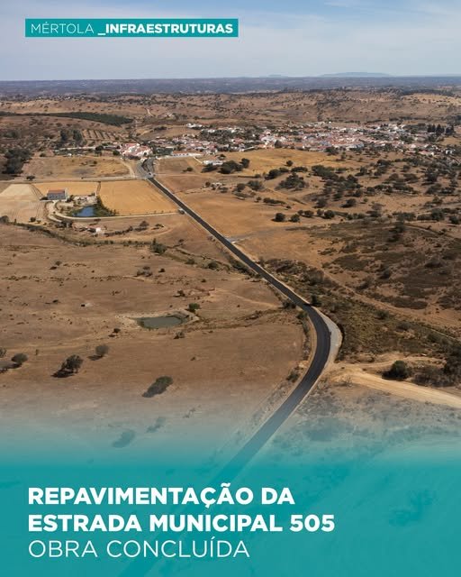 Obras de repavimentação da Estrada Municipal 505 em Mértola já estão concluídas